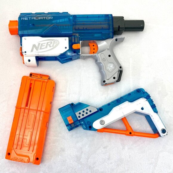 Nerf N-Strike Elite Retaliator Dart Blaster w/12 Dart Clip & Butt Ext Tested & W - Picture 5 of 12